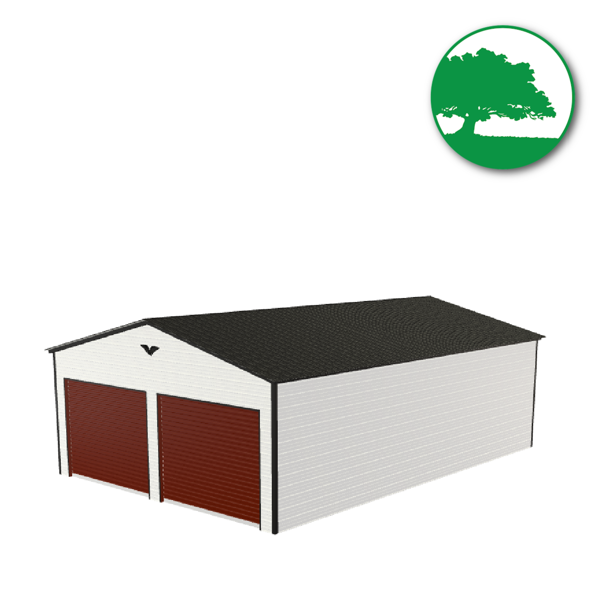 24'W x 35'L x 10'H Double Metal Garage