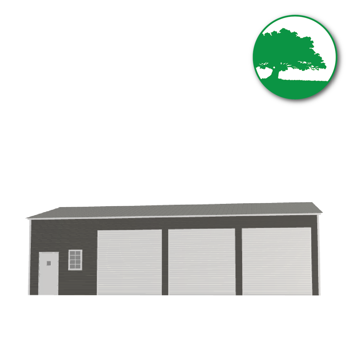 30'W x 45'L x 12'H 3-Bay Metal Garage