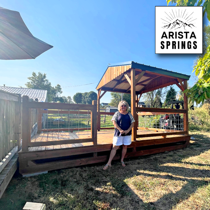 10' x 16' Sunrise Half Roof Porch w/ Cattle Panel