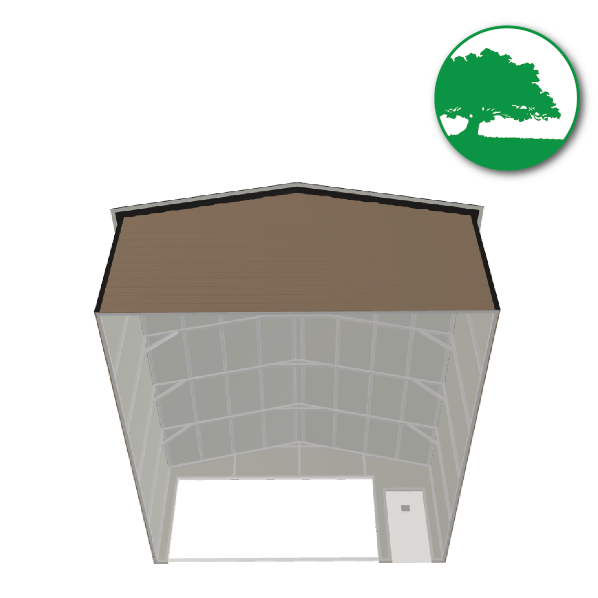 22'W x 25'L x 9'H Metal Garage with Wide Door