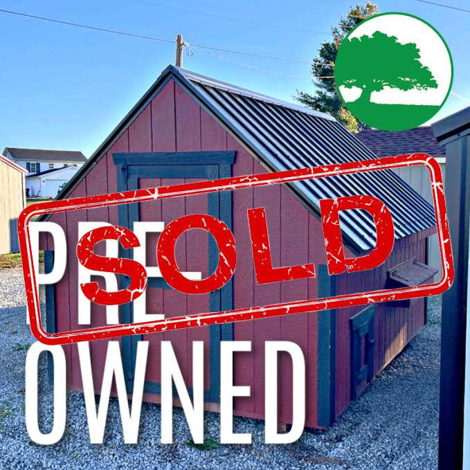 *SOLD*PRE-OWNED 8' x 12' Painted "A-Frame Coop"