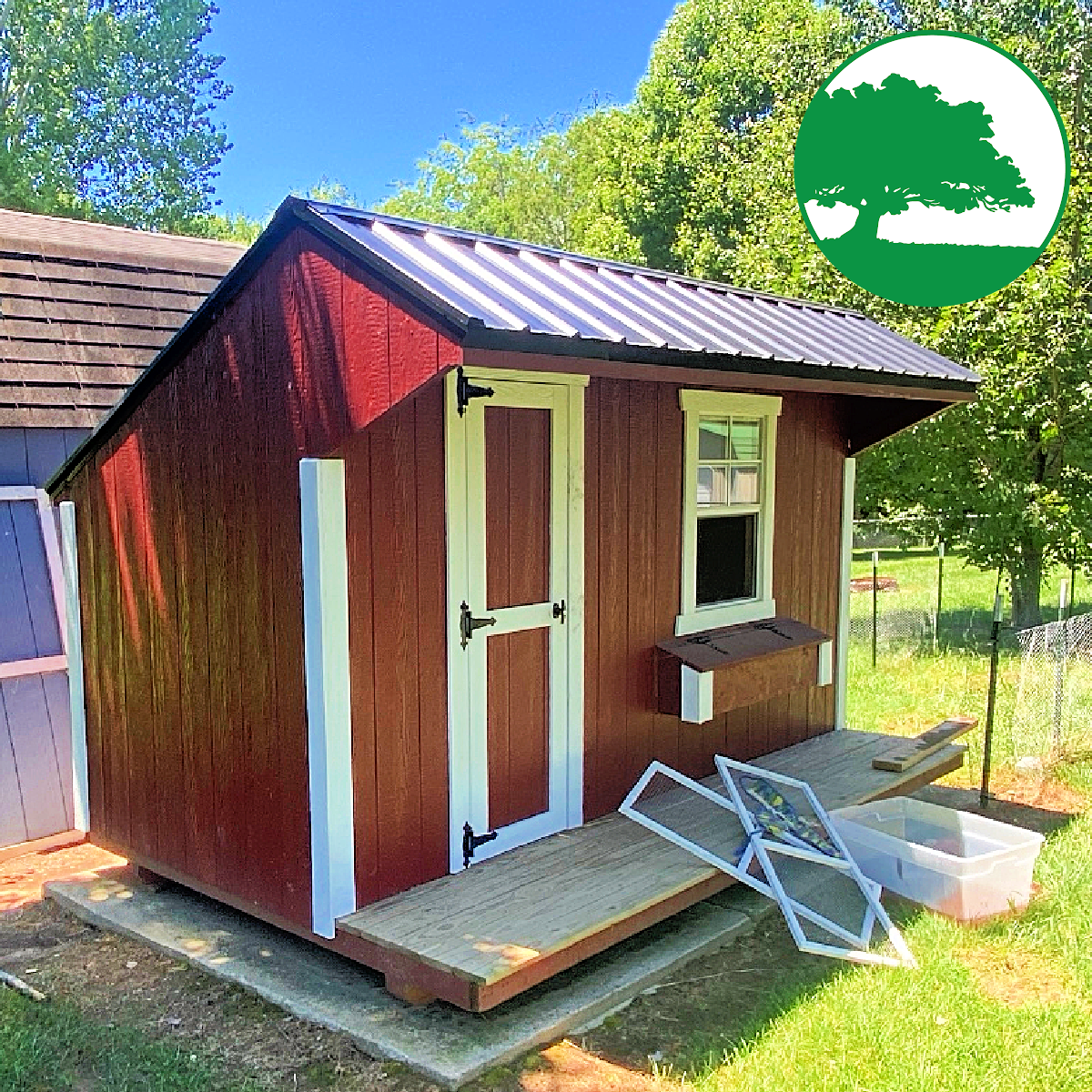 PRE-OWNED 8' x 12' Painted Coop w/ Porch