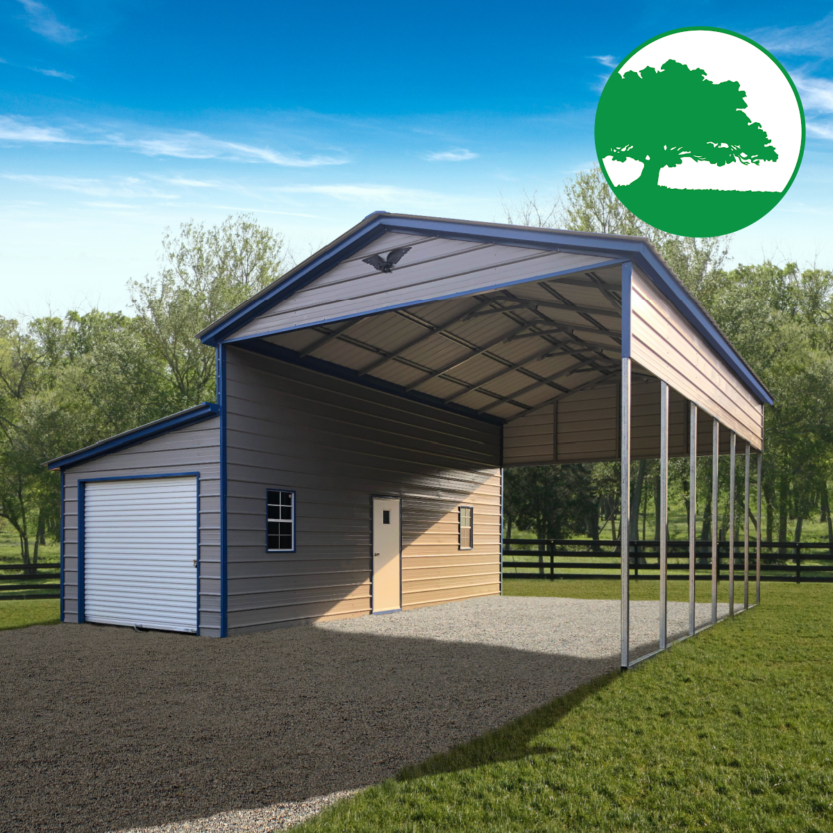 28'W x 30'L RV Cover w/ Lean-To