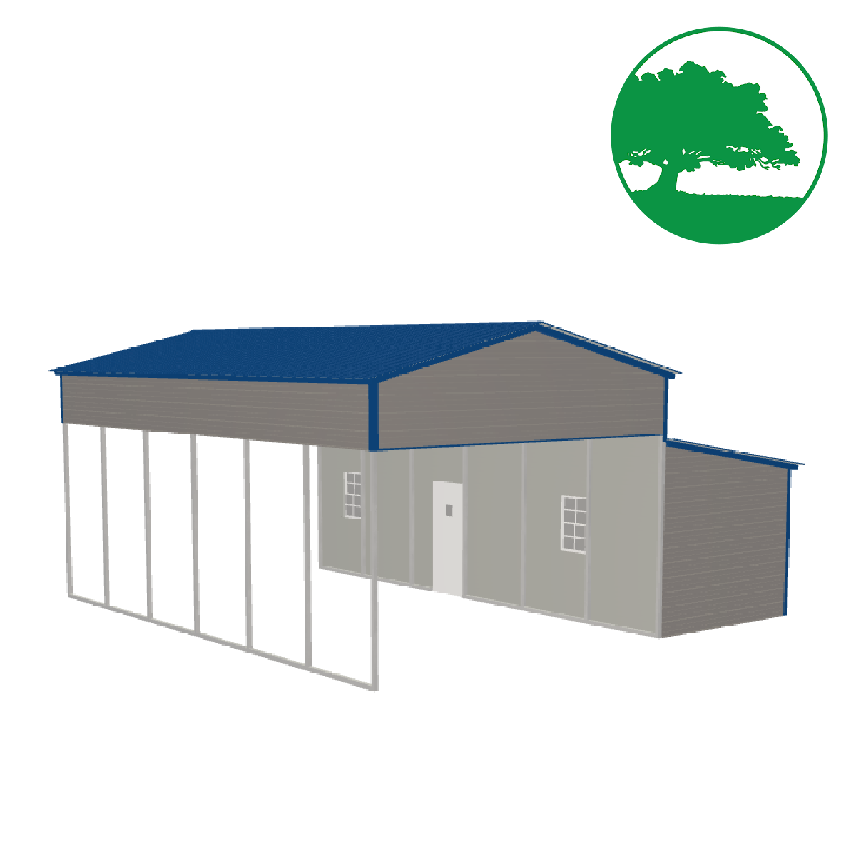 28'W x 30'L RV Cover w/ Lean-To