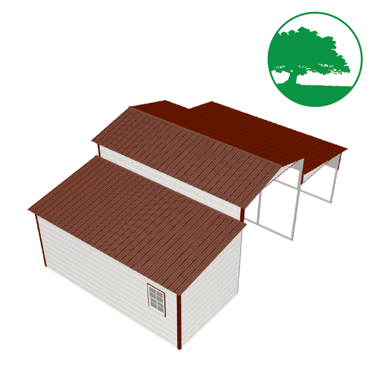 32'W x 20'L Barn-Style Carport