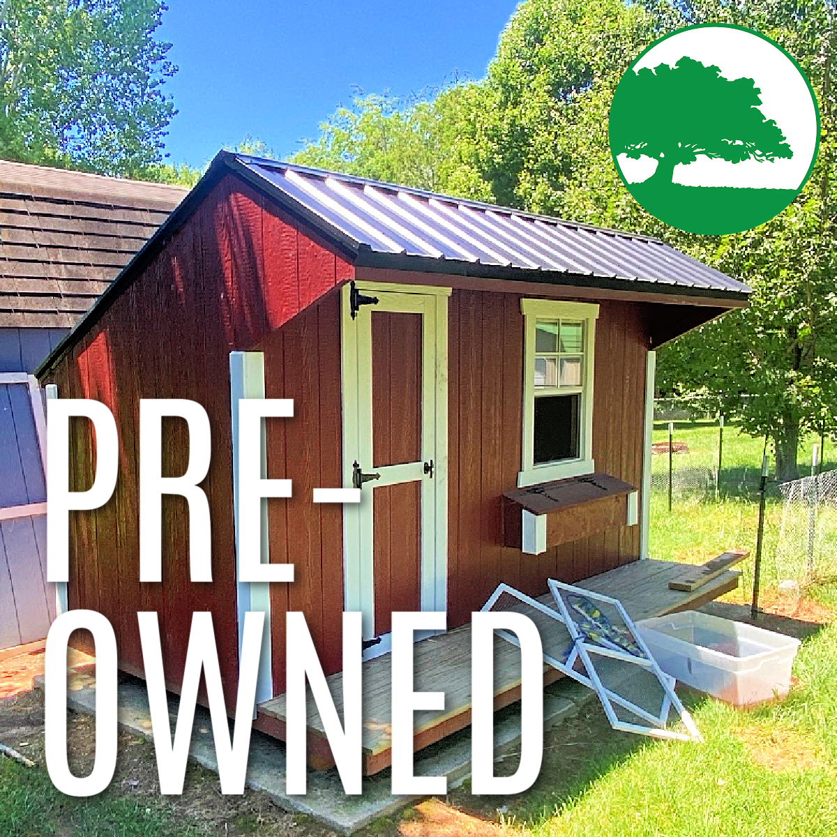 PRE-OWNED 8′ x 12′ Painted Coop w/ Porch
