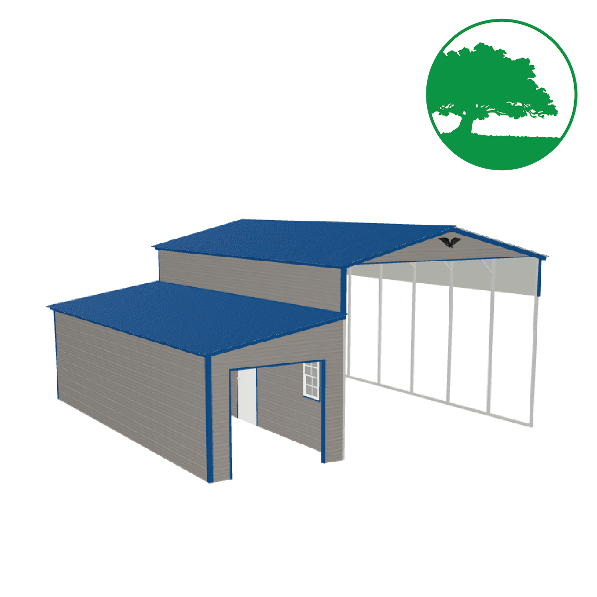 28'W x 30'L RV Cover w/ Lean-To