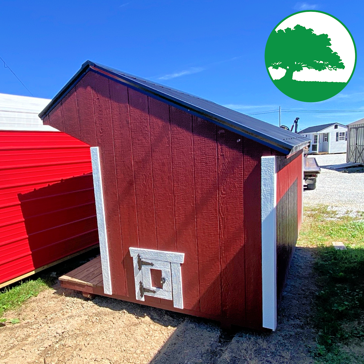 PRE-OWNED 8' x 12' Painted Coop w/ Porch