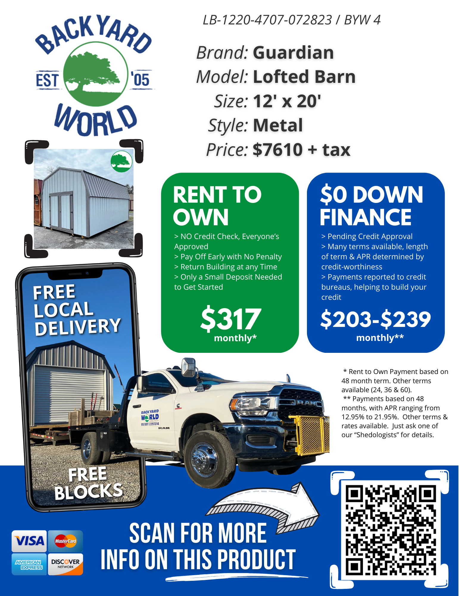 12' x 20' Metal "Lofted Barn"