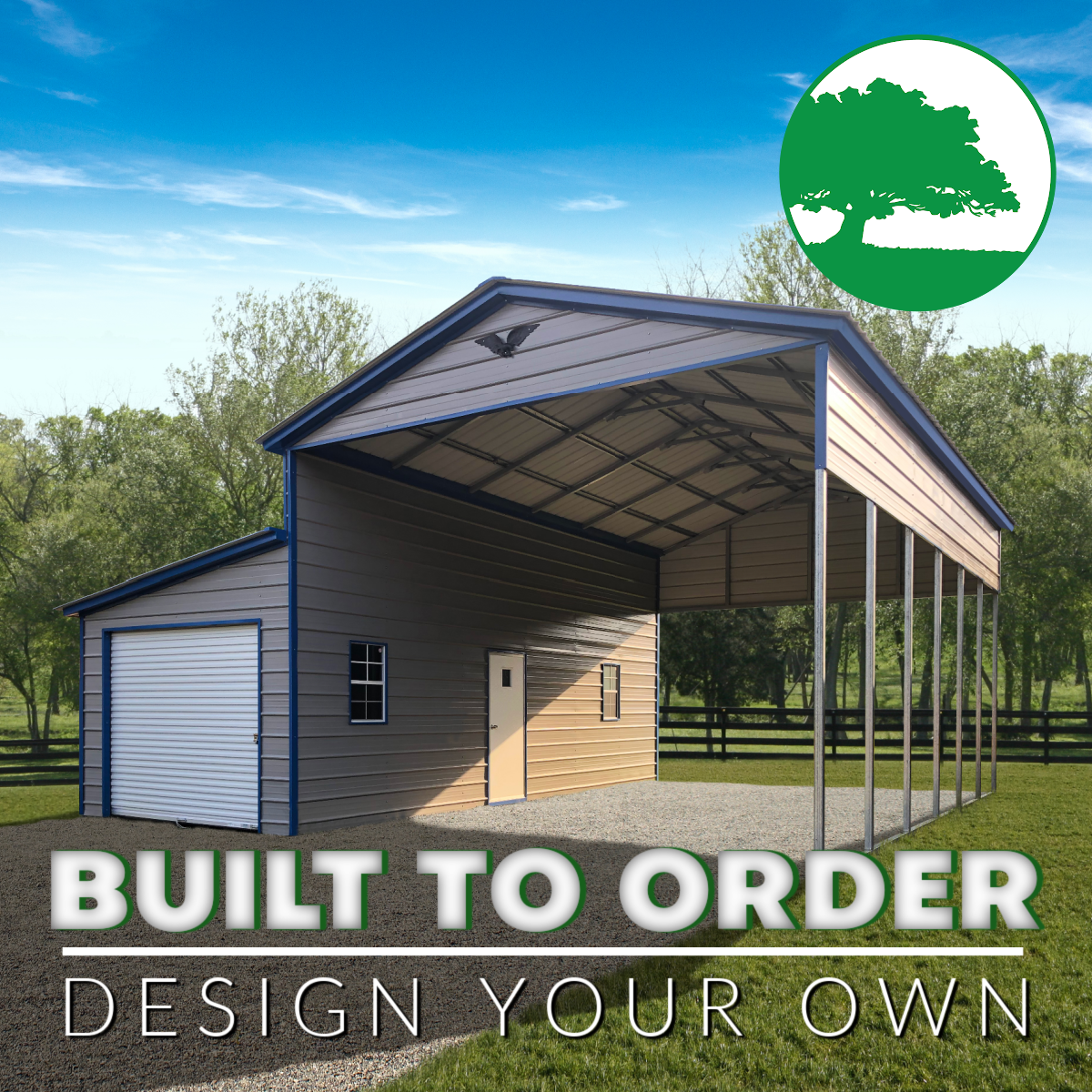 28’W x 30’L RV Cover w/ Lean-To