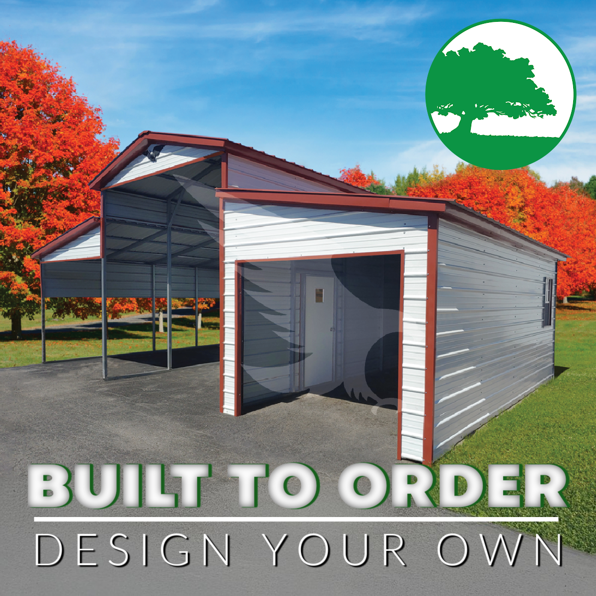 32’W x 20’L Barn-Style Carport