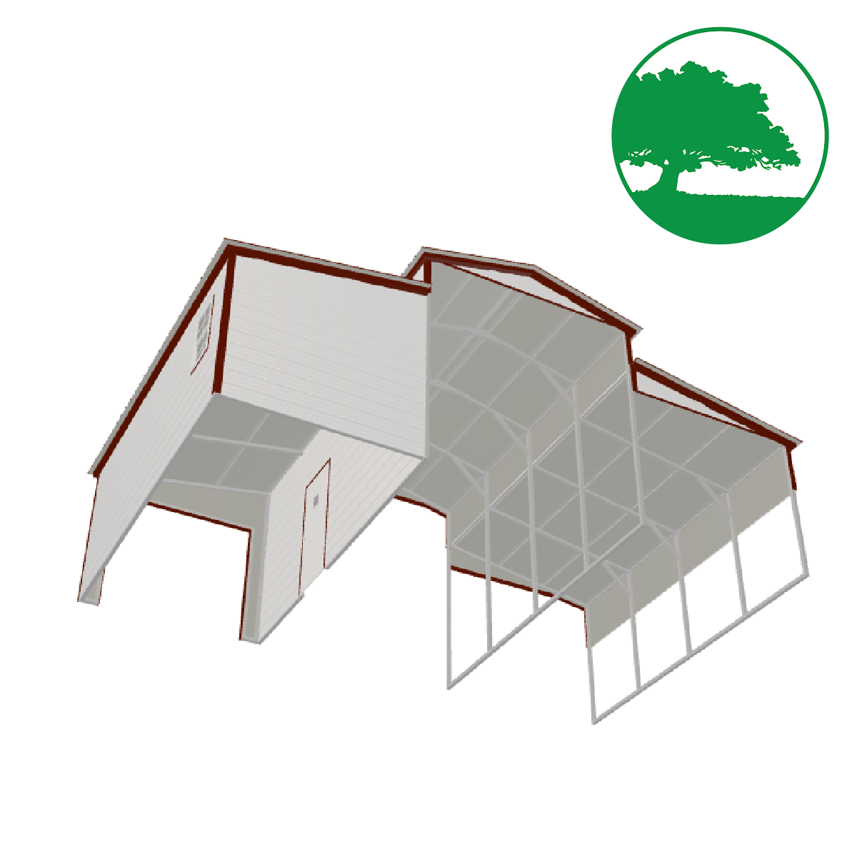 32'W x 20'L Barn-Style Carport