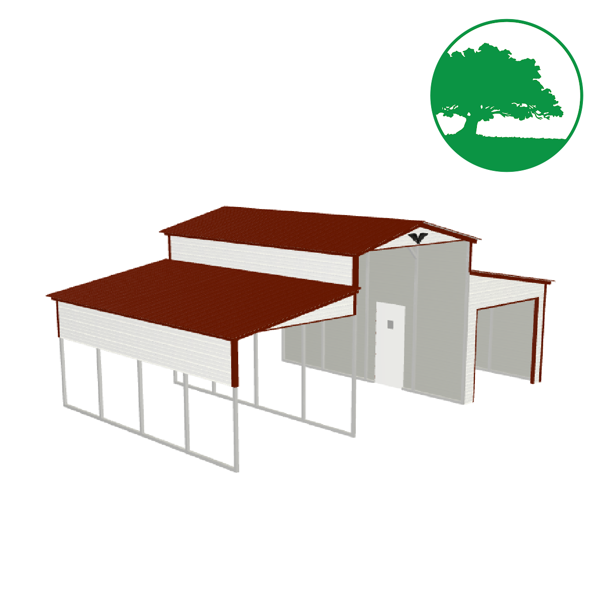 32'W x 20'L Barn-Style Carport