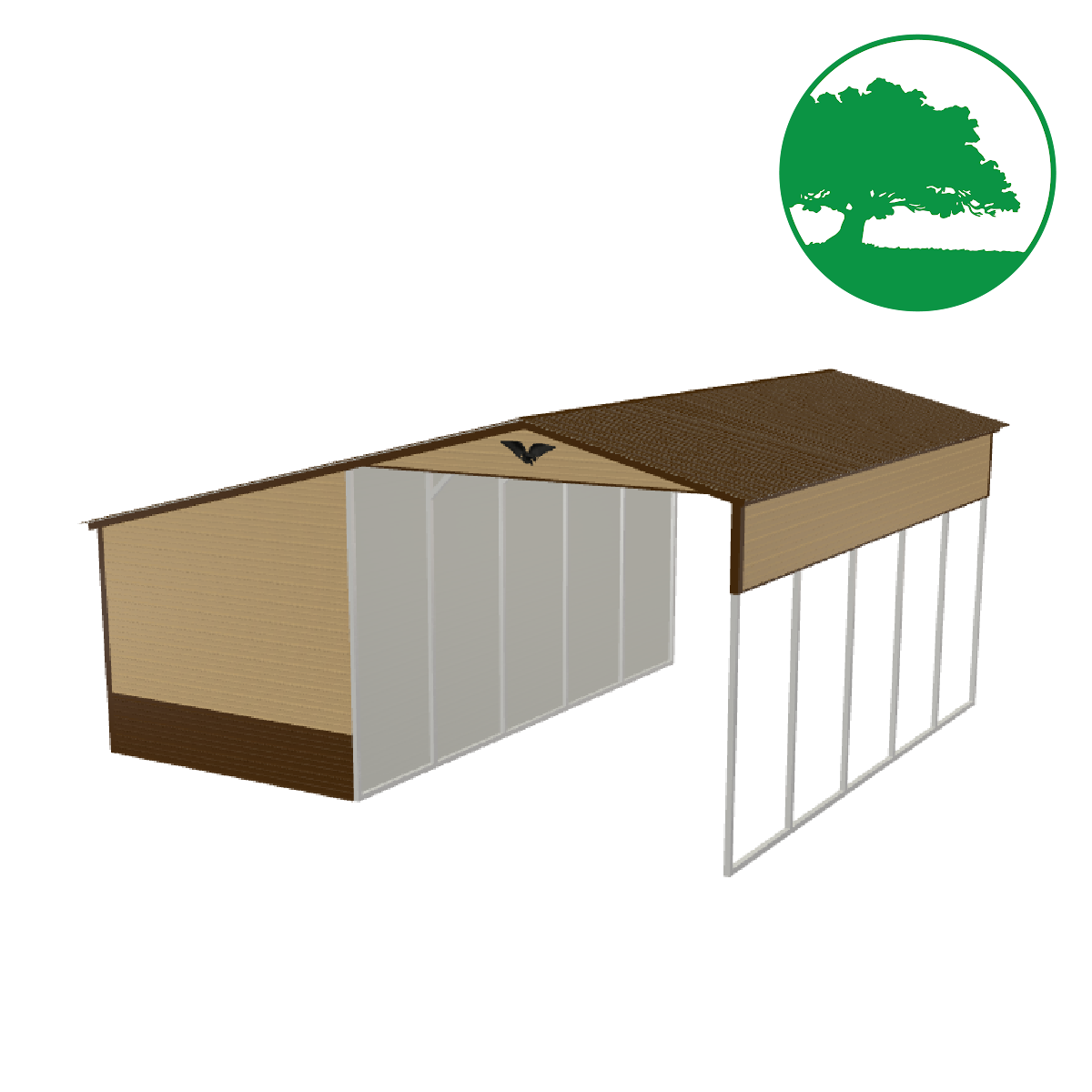 27'W x 25'L Enclosed-Lean Carport