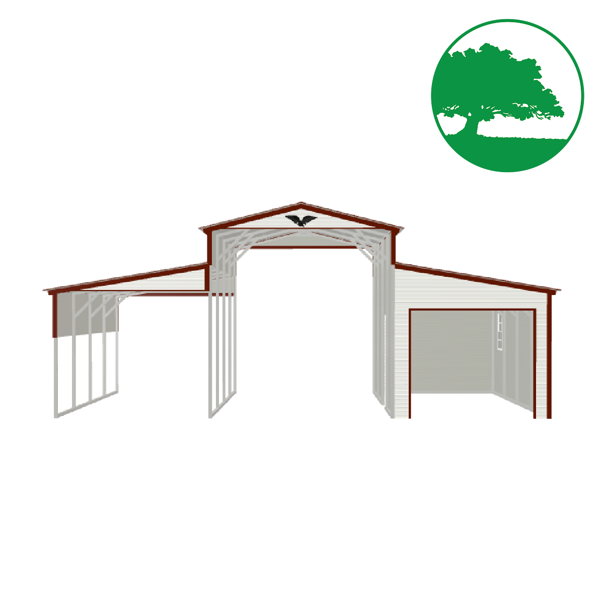 32'W x 20'L Barn-Style Carport