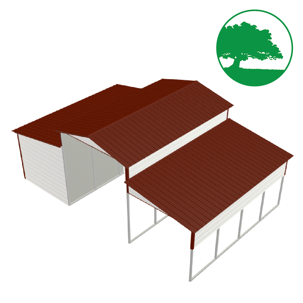 32'W x 20'L Barn-Style Carport