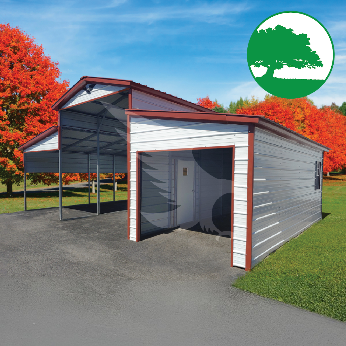 32'W x 20'L Barn-Style Carport