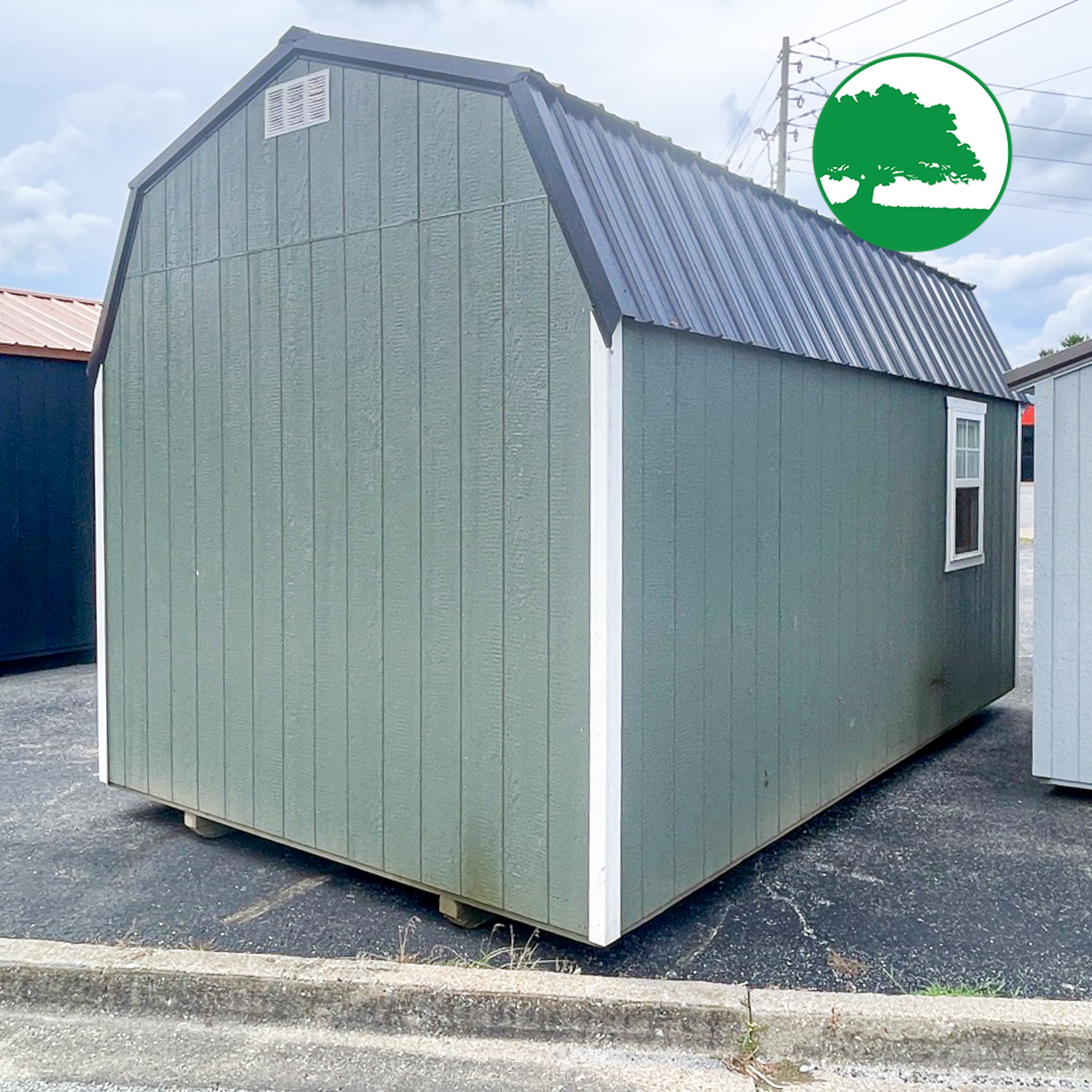 PRE-OWNED 10' x 16' Painted Lofted Barn w/ Electric