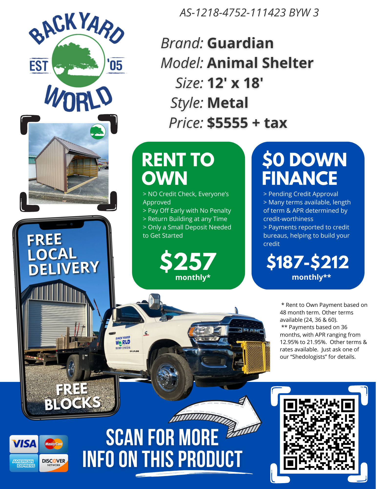 12' x 18' Metal Animal Shelter