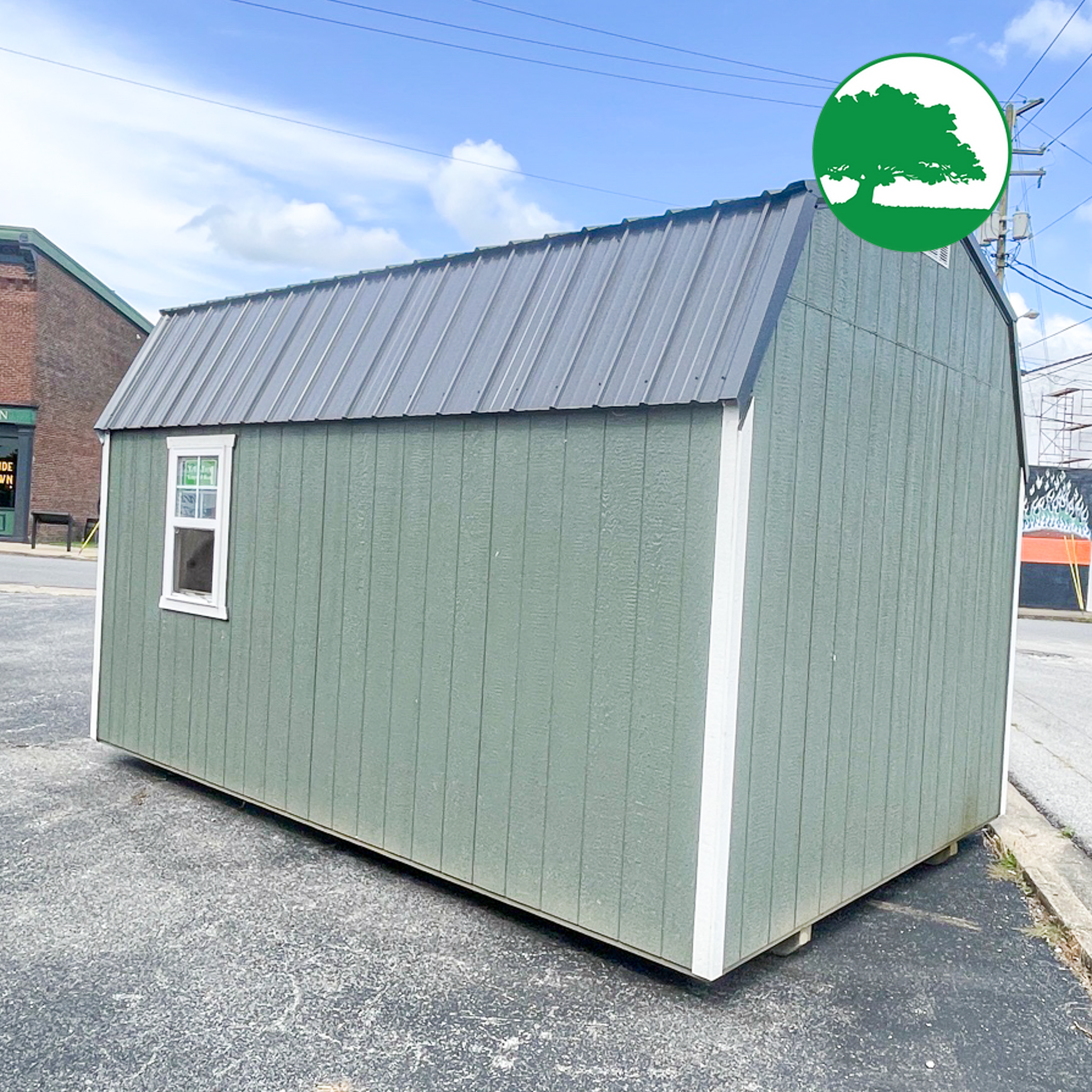 PRE-OWNED 10' x 16' Painted Lofted Barn w/ Electric