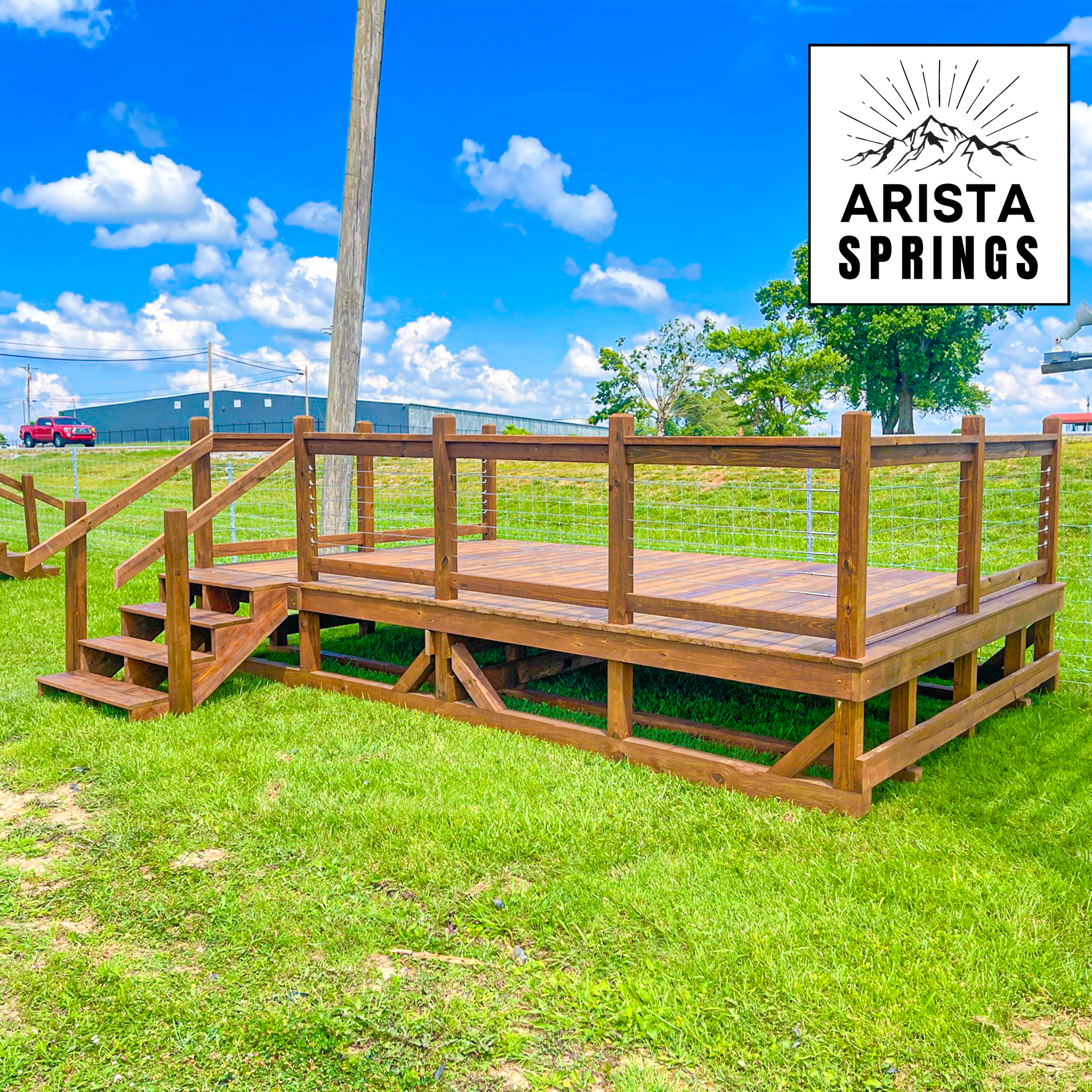 10' x 16' Alpine Portable Deck w/ Cable Railing