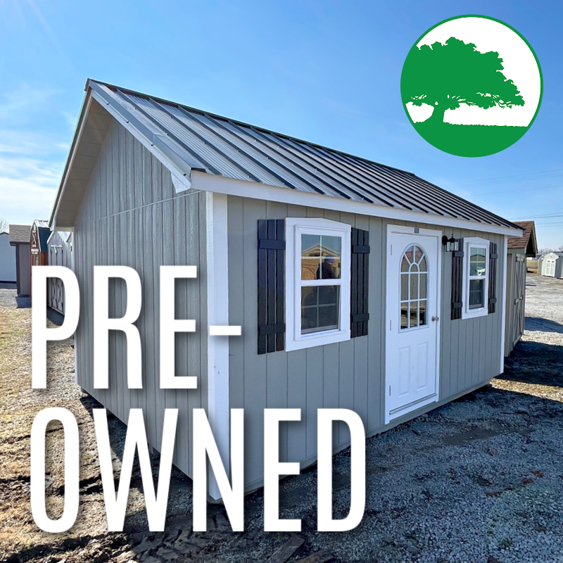 PRE-OWNED 12′ x 16′ Finished “Side Utility / Cabin w/ Electric”