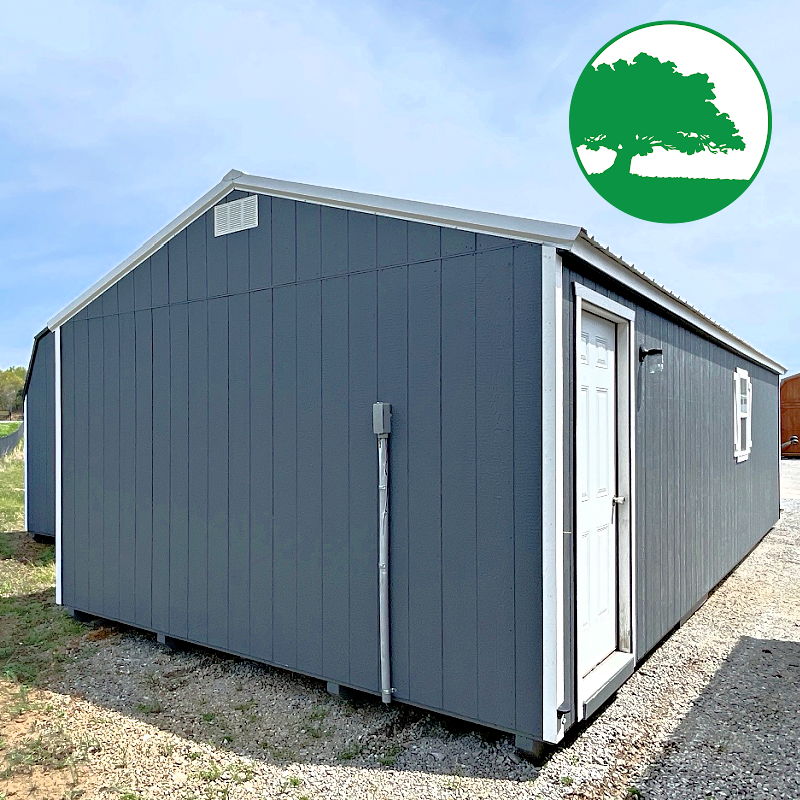 *SOLD*PRE-OWNED 14' x 32' Painted "Utility / Cabin" w/ Electric