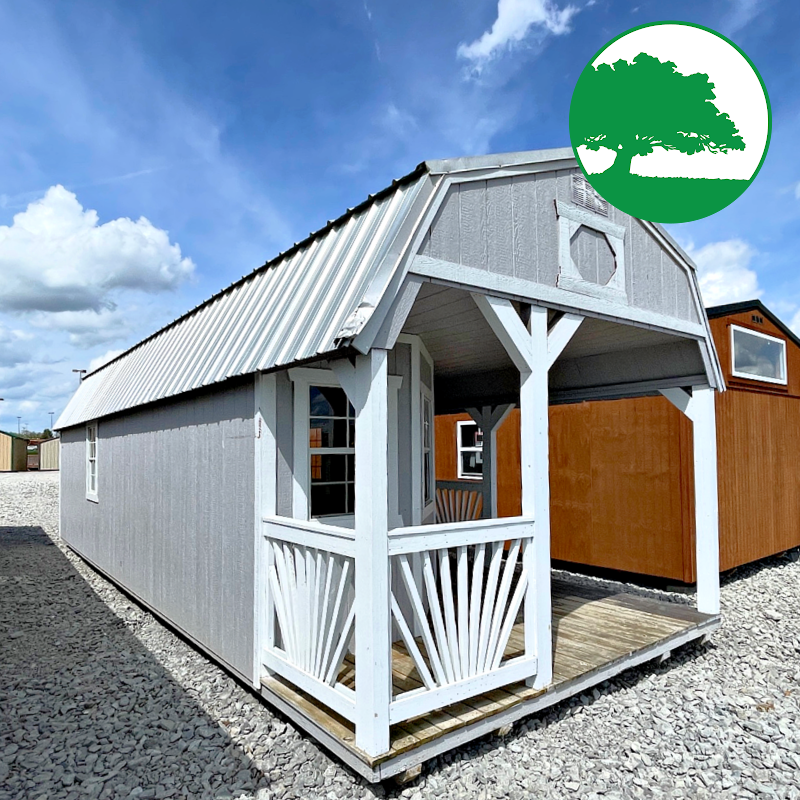 PRE-OWNED 12' x 32' Painted "Deluxe Lofted Cabin"