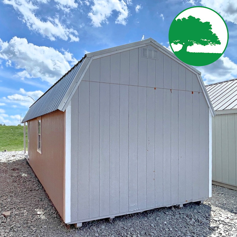PRE-OWNED 12' x 32' Painted "Deluxe Lofted Cabin"