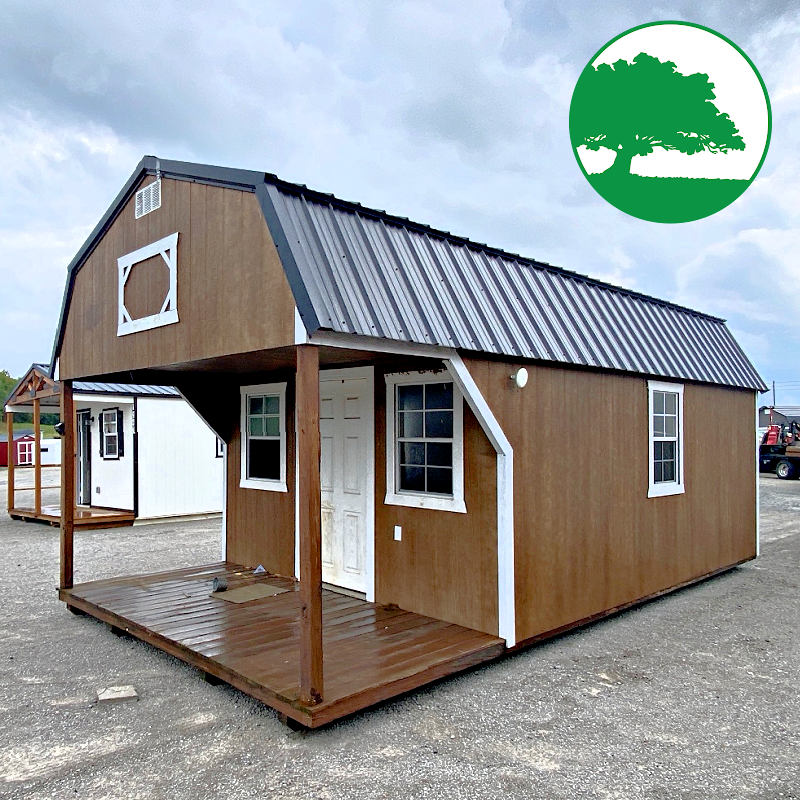 PRE-OWNED 12' x 24' Painted "Lofted Cabin w/ Electric"