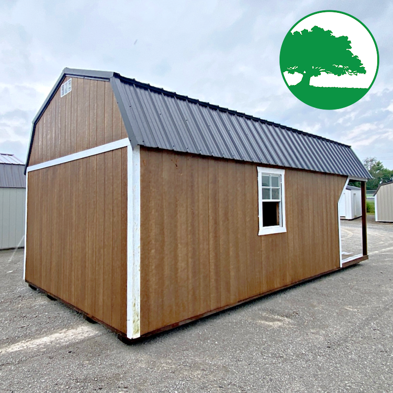 PRE-OWNED 12' x 24' Painted "Lofted Cabin w/ Electric"