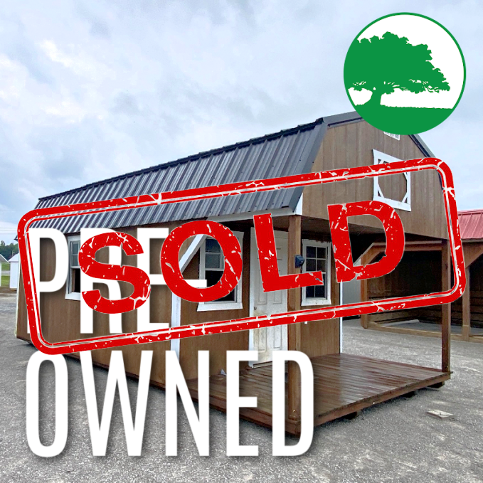 *SOLD*PRE-OWNED 12' x 24' Painted "Lofted Cabin w/ Electric"