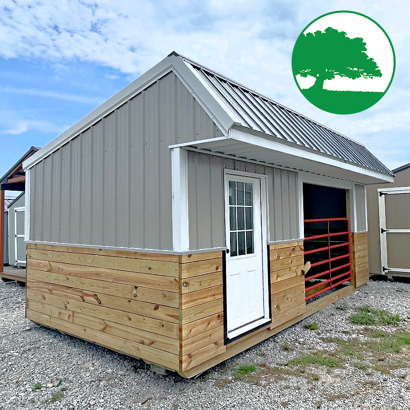 10′ x 20′ Metal “Animal Shelter w/ Tack Room”