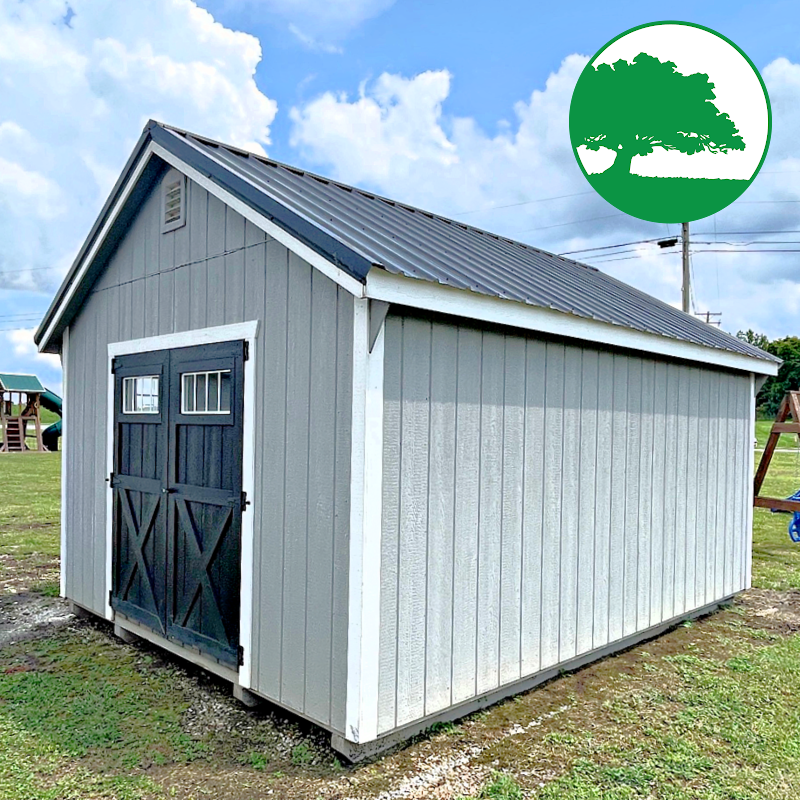 PRE-OWNED 12' x 16' Painted "Deluxe Side Utility"