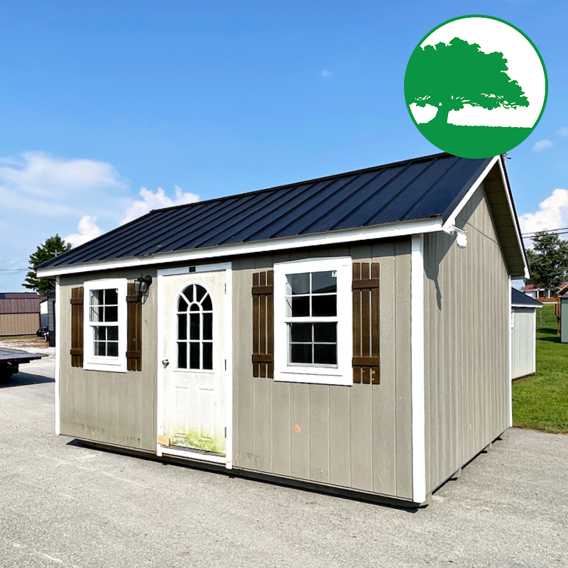 PRE-OWNED 12' x 16' Finished "Side Utility / Cabin" w/ Electric