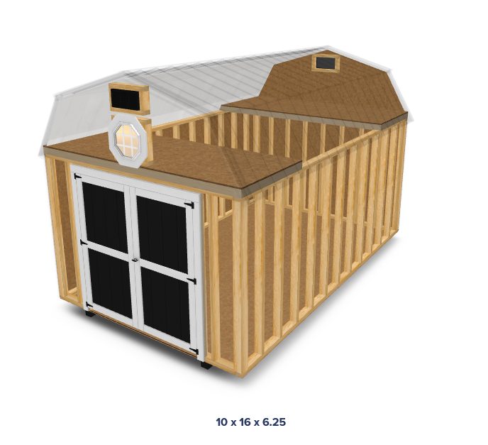 10' x 16' Painted "Lofted Barn"