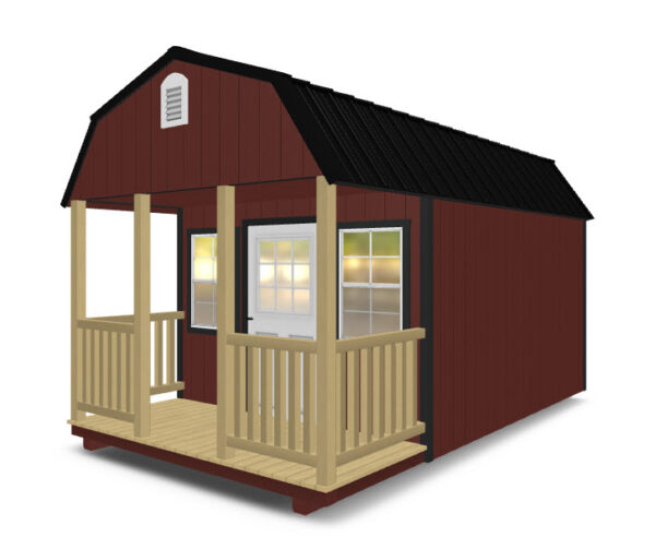 Lofted Barn with End Porch 600x503