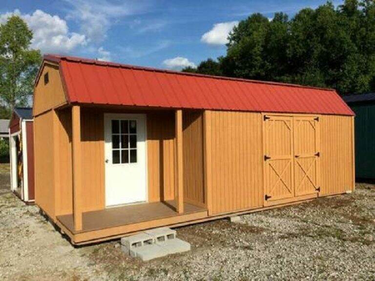 Stained Lofted Barn with Side Porch