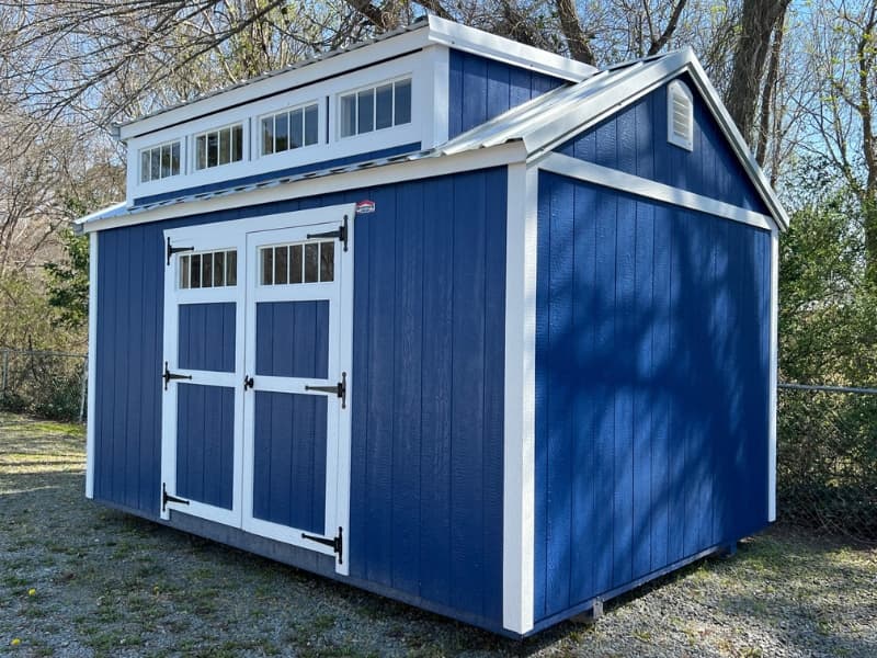 dormer utility shed cobalt blue