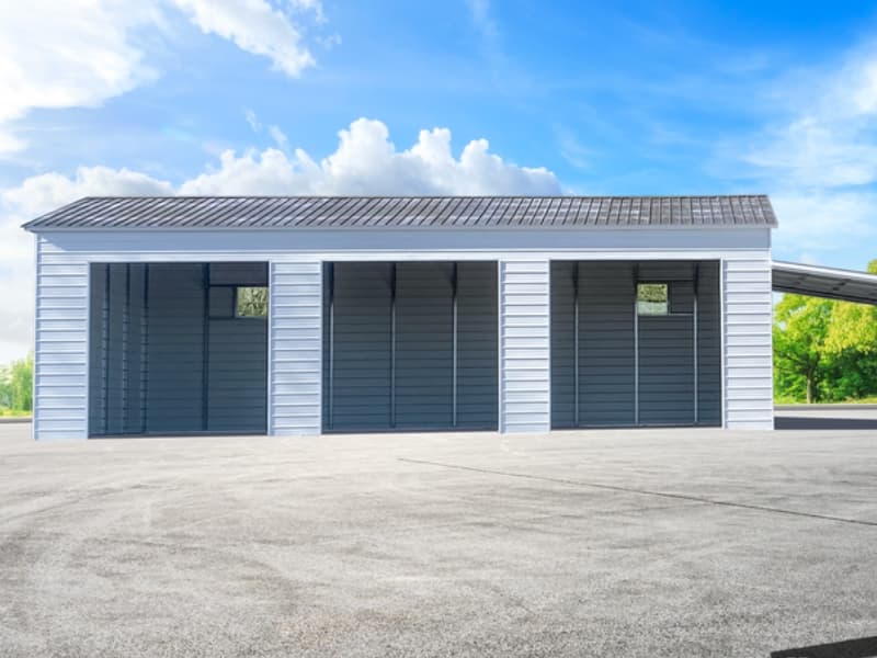 three bay garage with lean to (1)