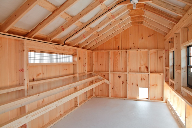 chicken coop interior view