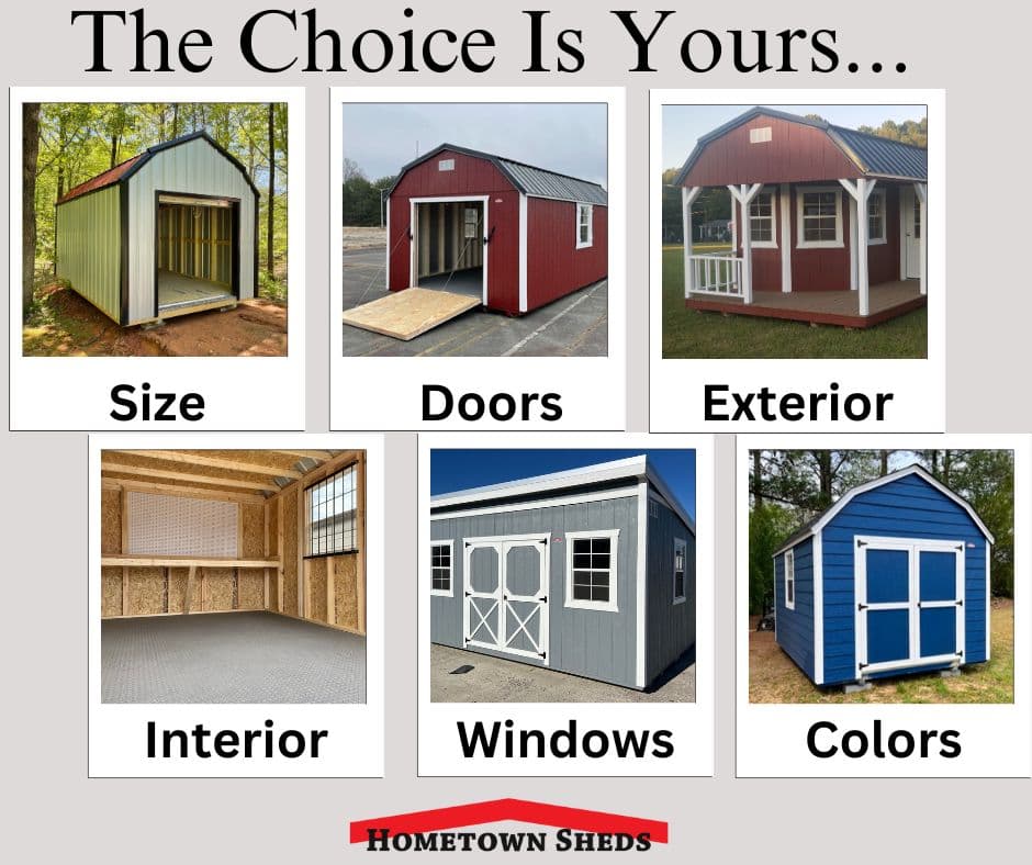 options when shopping for a storage shed