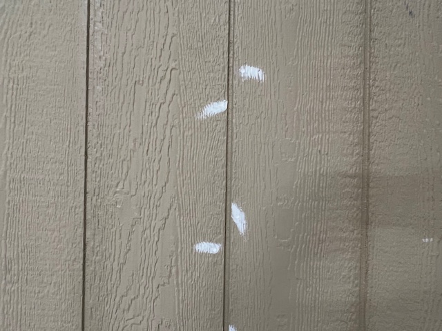 paint over nail holes on shed