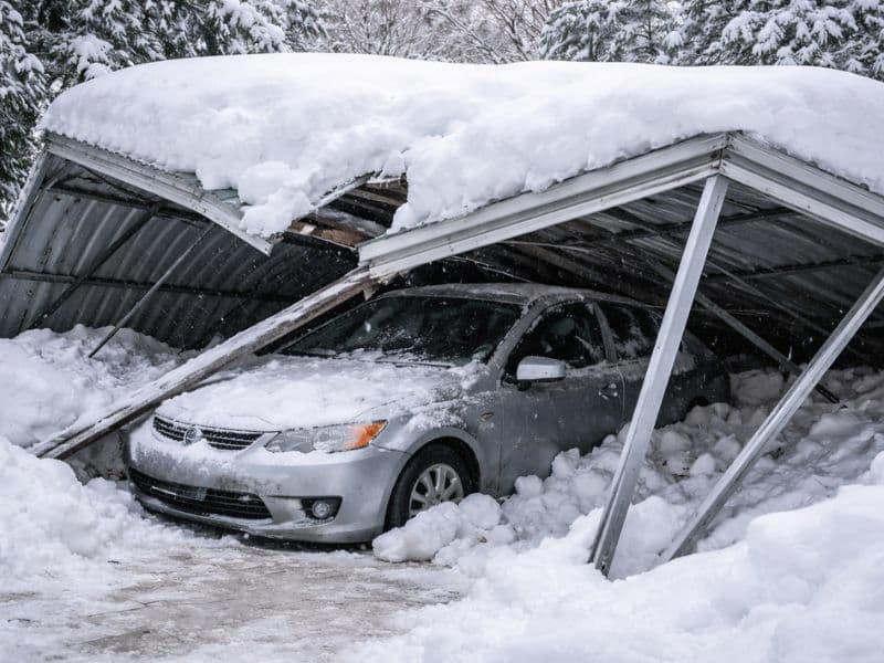snow load rating for carports and garages