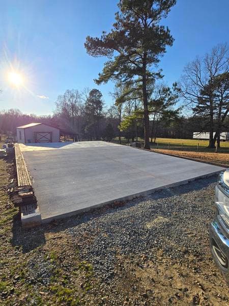 garage site prep concrete