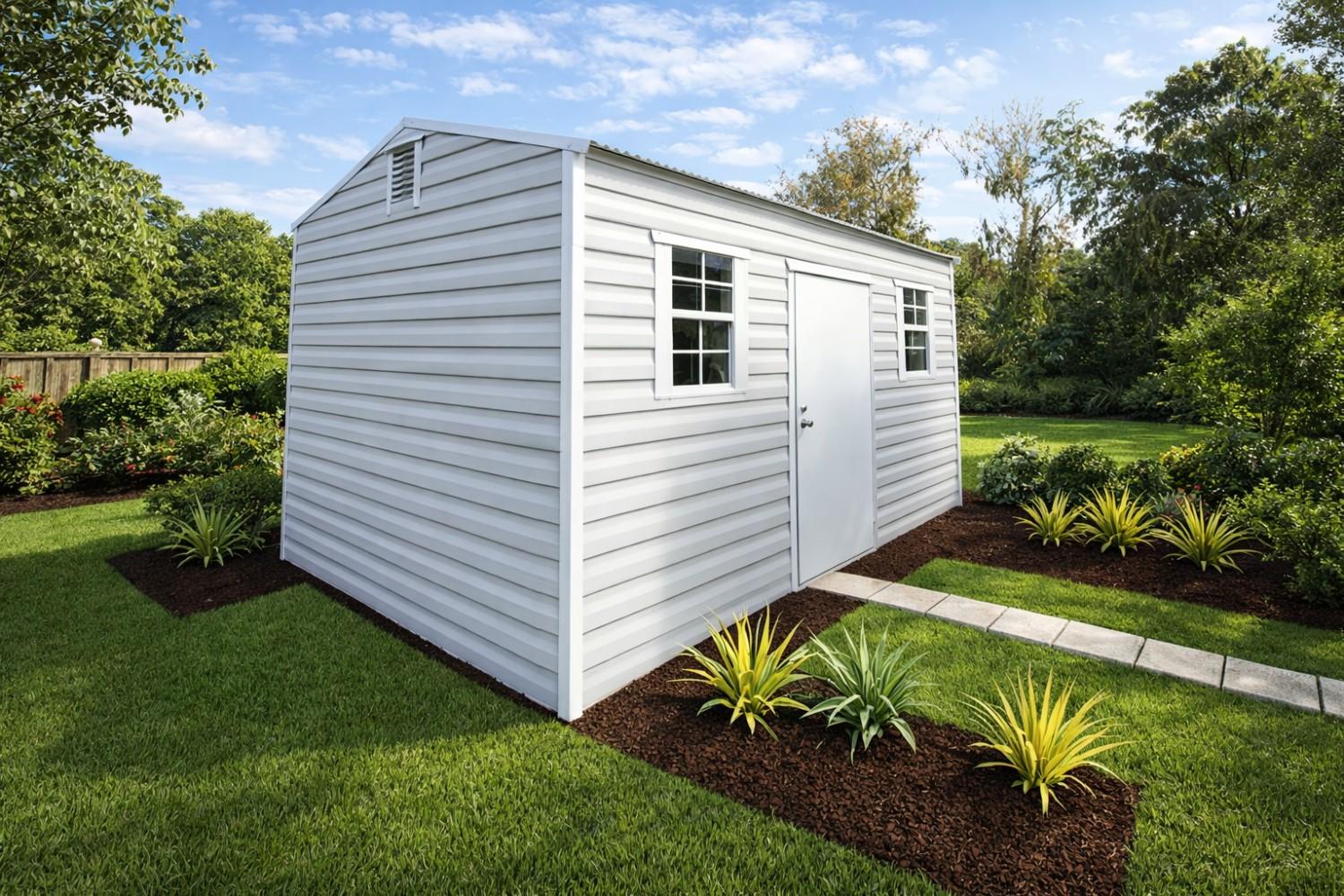 10 x 16 Side Entry Metal Storage Shed with Electric 27126