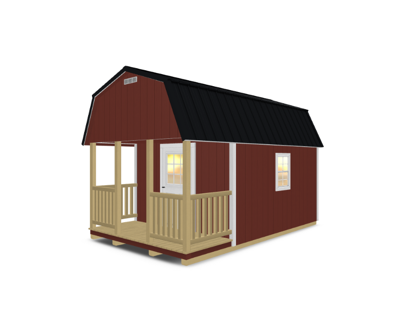 Gambrel With Porch Brick City Buildings 3D Shed Builder 12 30 2025_03_43_PM