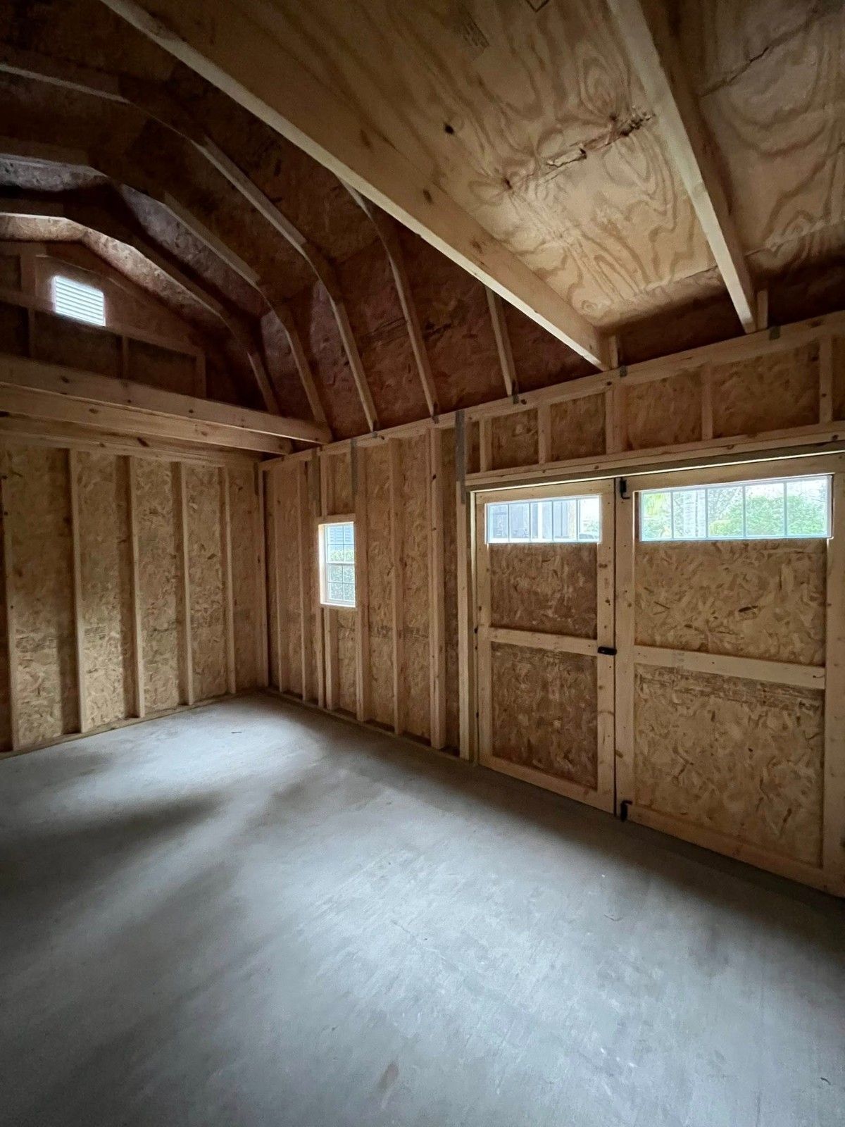 PaulMischGambrelShedInteriorLoftandDoor