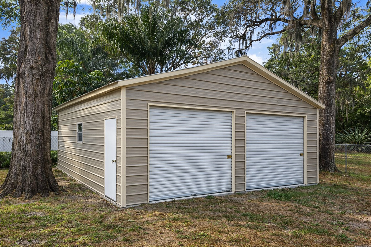 Two Car Metal Garage