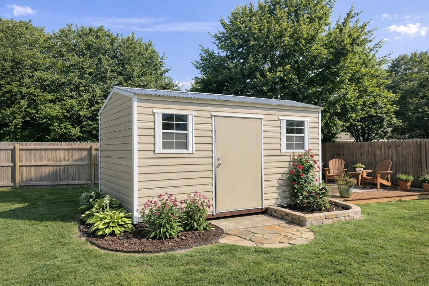 10×14 Side Garden Shed with Electric #27163